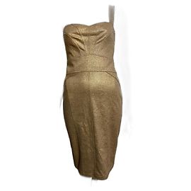 Diane Von Furstenberg Robe crayon Jiwon dorée DvF en mélange de laine Doré
