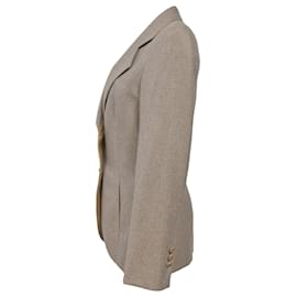 Giorgio Armani-Giorgio Armani Single-Breasted Blazer in Beige Cashmere-Beige