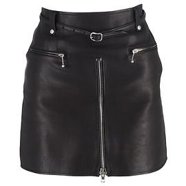 Gonna mini con zip Alexander Wang in pelle nera Nero