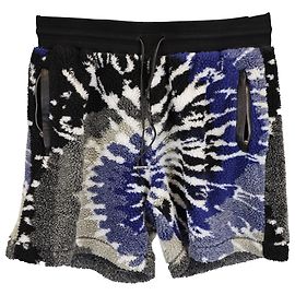 Bermuda de moletom multicolorido com detalhes em couro Amiri de perna larga com cordão Multicor