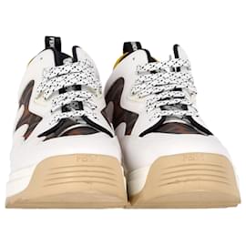 Fendi-Fendi Logo Low-Top Sneakers in White Leather-White