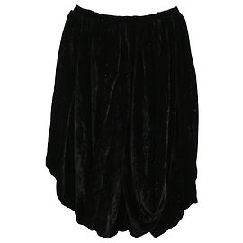 Saia balão mini assimétrica com glitter Alaïa em veludo preto Preto