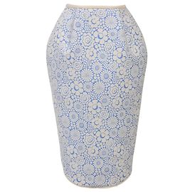Falda mini de algodón ligero con estampado floral de Thom Browne en azul claro Otro