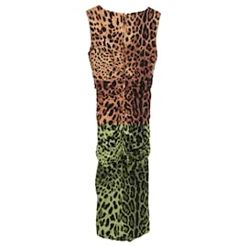Dolce & Gabbana-Dolce & Gabbana Midi Length Dress in Animal Print Silk-Other