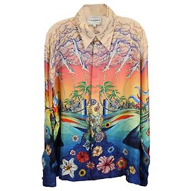 Autre Marque Camicia L’Envol stampata Casablanca in seta multicolore Multicolore