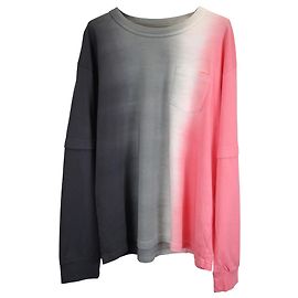 Camiseta de cuello redondo tie-dye Sacai en algodón rosa Castaño Rosa