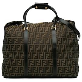 Fendi-Fendi Brown Zucca Canvas Travel Bag-Brown