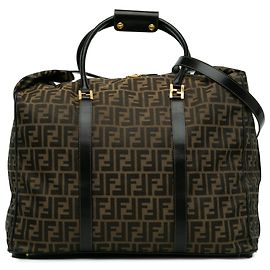 Fendi Braune Zucca Canvas Reisetasche Braun