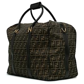 Fendi-Fendi Brown Zucca Canvas Travel Bag-Brown