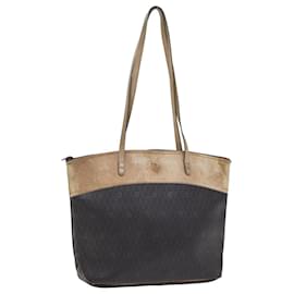 Christian Dior-Christian Dior Honeycomb Canvas Tote Bag PVC Leather Black Auth bs17284-Black