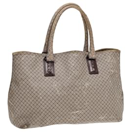 Autre Marque-BOTTEGAVENETA Tote Bag Coated Canvas Gray Auth bs17363-Brown
