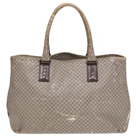 Autre Marque-BOTTEGAVENETA Tote Bag Coated Canvas Gray Auth bs17363-Brown