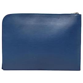Louis Vuitton-LOUIS VUITTON Epi Pochette Jules GM Clutch Bag Blue M64154 LV Auth 87939-Blue