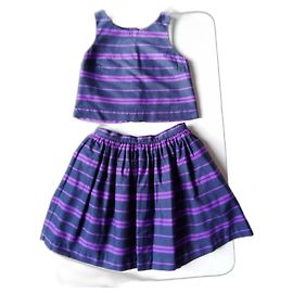 Ensemble Jupe et Top à Rayures Ralph Lauren 10 ans Multicolore