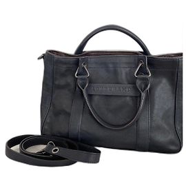 Longchamp 3D Leather Handbag Navy Blue Size S Navy blue