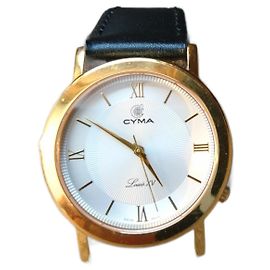 Autre Marque Relógio de quartzo Cyma Luis XV 725 Suíço Preto Branco Dourado