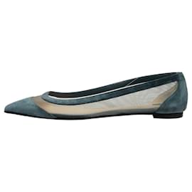 Christian Louboutin-Blue suede and mesh flats - size EU 36-Blue