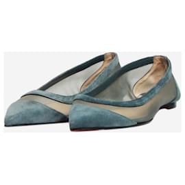 Christian Louboutin-Blue suede and mesh flats - size EU 36-Blue