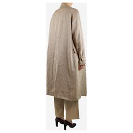 Ralph Lauren-Brown double-breasted herringbone coat - size UK 8-Brown