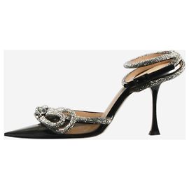 Mach & Mach Black patent double-bow embellished pumps - size EU 37 Black