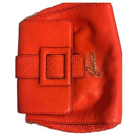 Guess Leather Handbag Orange Orange