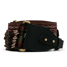 Sangle bohémienne en toile brodée marron Dior Marron
