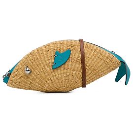 Bolsa de peixe de vime marrom Paula's Ibiza da LOEWE Marrom Outro