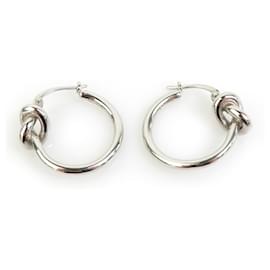 Céline-Celine Silver Hoop Earrings-Silvery