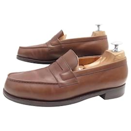 JM Weston-VINTAGE JM WESTON LOAFERS 180 5.5C 40 FINE LEATHER SHOES-Brown