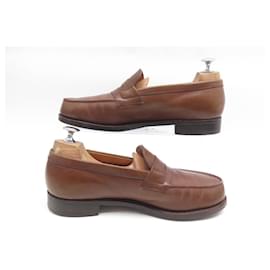 JM Weston-VINTAGE JM WESTON LOAFERS 180 5.5C 40 FINE LEATHER SHOES-Brown