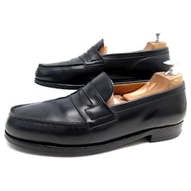 JM Weston-VINTAGE SHOES JM WESTON LOAFERS 180 6C 40 IN BLACK LEATHER-Black