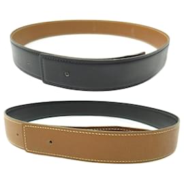 Hermès-VINTAGE HERMES REVERSIBLE BELT 32MM BOX LEATHER 68 T65-70-Other