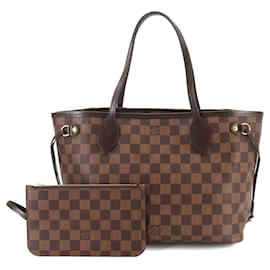 Louis Vuitton-Louis Vuitton Damier Neverfull PM Ebene Tote Bag-Brown,Damier ebene