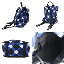 Chanel-Chanel Nylon Backpack-Black,White,Blue