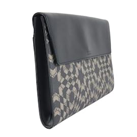 Gucci-Gucci GG Supreme Leather Clutch Bag-Brown,Black