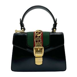 Gucci Sylvie Leather Handbag Black