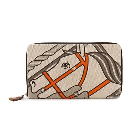 Hermès Hermes Steeple GM Round Long Wallet Brown Beige
