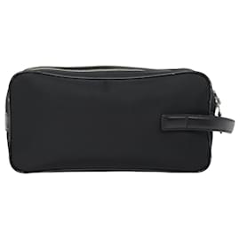 Burberry-BURBERRY Second Bag Nylon Leather Black Silver Auth bs16972-Black,Silvery