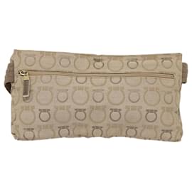 Salvatore Ferragamo-Salvatore Ferragamo Waist bag Canvas Beige Gold Auth ki4753-Beige,Golden