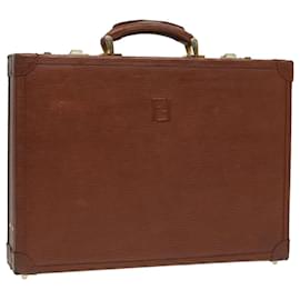 Fendi-FENDI Business Bag Leather Brown Auth yk14372-Brown