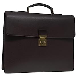 Louis Vuitton-LOUIS VUITTON Taiga Serviette Moskova Business Bag Acajou M30036 LV Auth bs17181-Brown