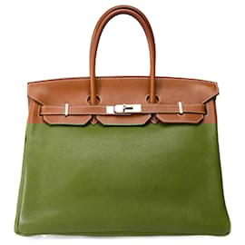 Hermès-Sac HERMES Birkin 35 en Cuir Doré - 102055-Doré