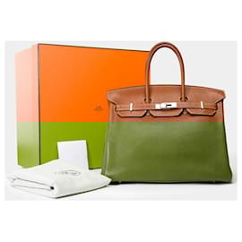 Hermès-Sac HERMES Birkin 35 en Cuir Doré - 102055-Doré