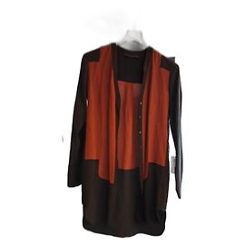 Tunica Karl Lagerfeld in seta e nylon nera e bordeaux Nero Bordò