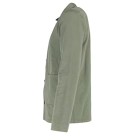 Apc- A.P.C. Button Down with Pockets Jacket in Green Cotton-Green
