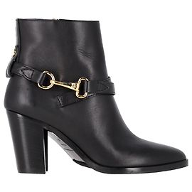 Botas de tobillo con hebilla Bedford de Burberry en cuero negro Negro