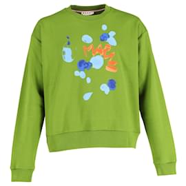 Grüner Baumwoll-Sweatshirt mit Marni-Logo Grün