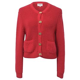 Roter Woll-Cardigan mit Purrl-Knöpfen von Ba&Sh Rot