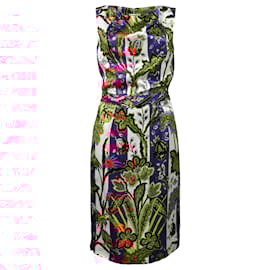 Balenciaga-Balenciaga Printed Mini Sleeveless Dress in Multicolored Satin-Multiple colors