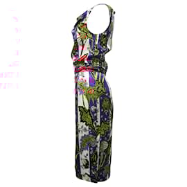 Balenciaga-Balenciaga Printed Mini Sleeveless Dress in Multicolored Satin-Multiple colors